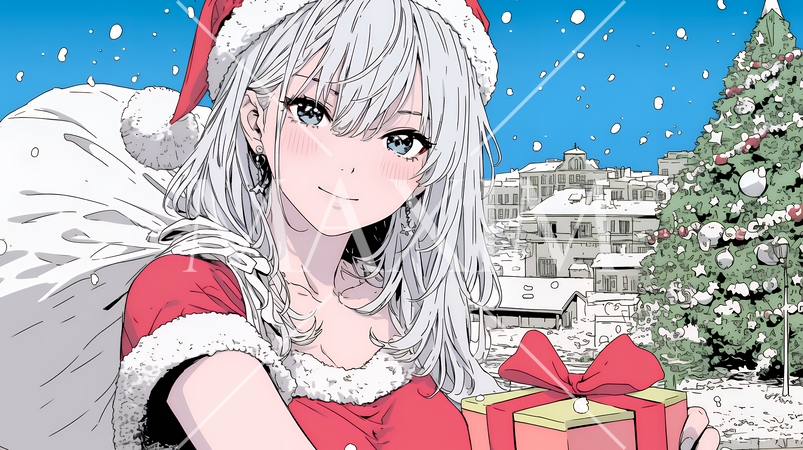 女性のサンタクロース（サンタのコスプレイヤー）