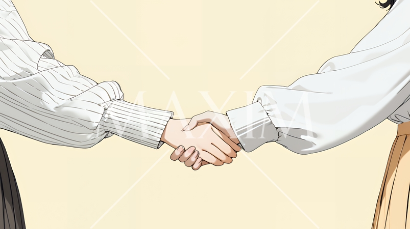 握手をしているビジネスパーソンたち