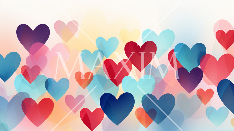 ハートがいっぱいのコピースペースのある背景画像
