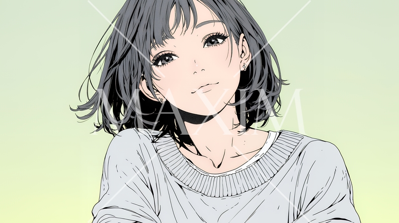 苦笑いをしている女性（気まずさ、困惑、自嘲、内なる葛藤を抱えて）