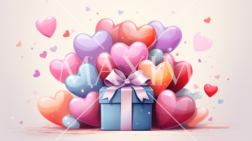 ハートがいっぱいのギフトボックス