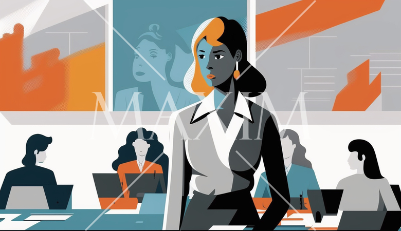 会社の人間関係の難しさ：孤立している女性社員が離席するところ