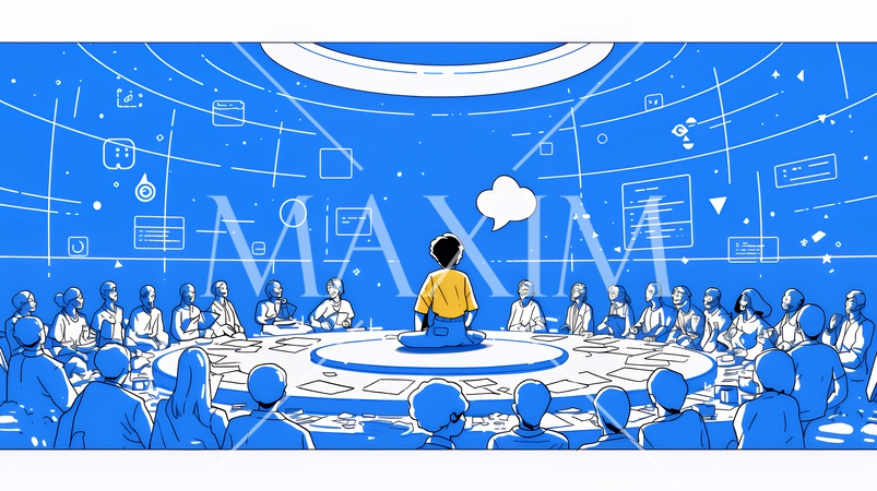 人材育成と社員研修のビジネスコンセプト｜学び成長するビジネスパーソンのイラスト素材