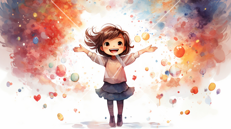 幸せな夢の中にいる少女