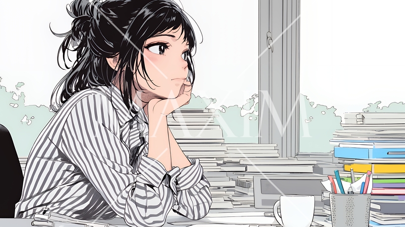 迷いに囚われ、決断できないビジネスウーマン