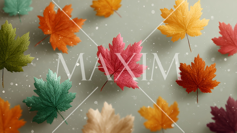 秋の紅葉の葉のフラットな背景画像