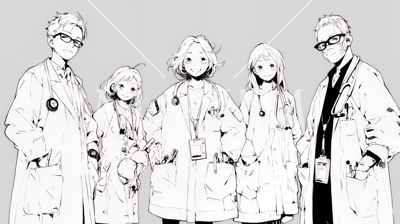 メディカルスタッフ：医療連携（シンプルな色使い）