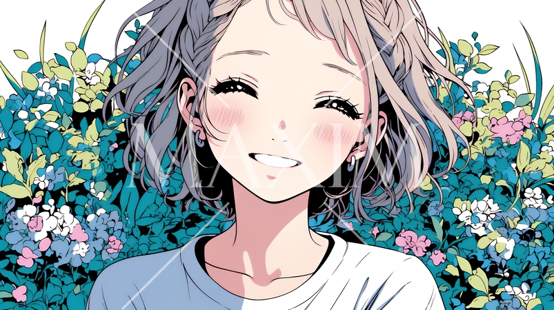 笑顔一杯の若い女性