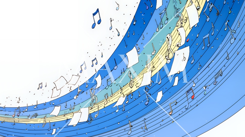 音符など音楽記号をテーマにした背景画像