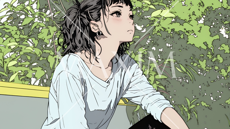 ため息をついている若い女性