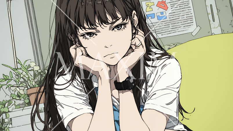 「つまんないの」と不貞腐れている制服を着た女子高生