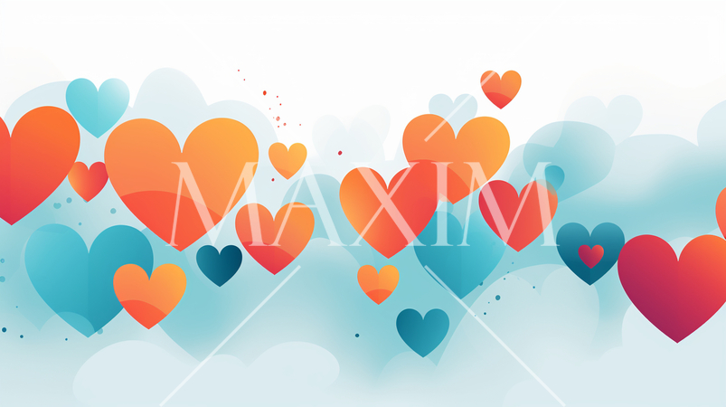 ハートがいっぱいのコピースペースのある背景画像