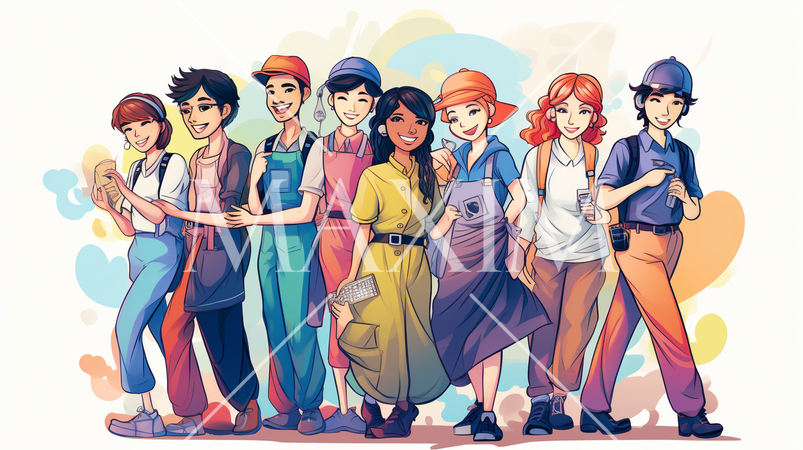 仕事の多様性：異なる業種、職種、文化間での協力。