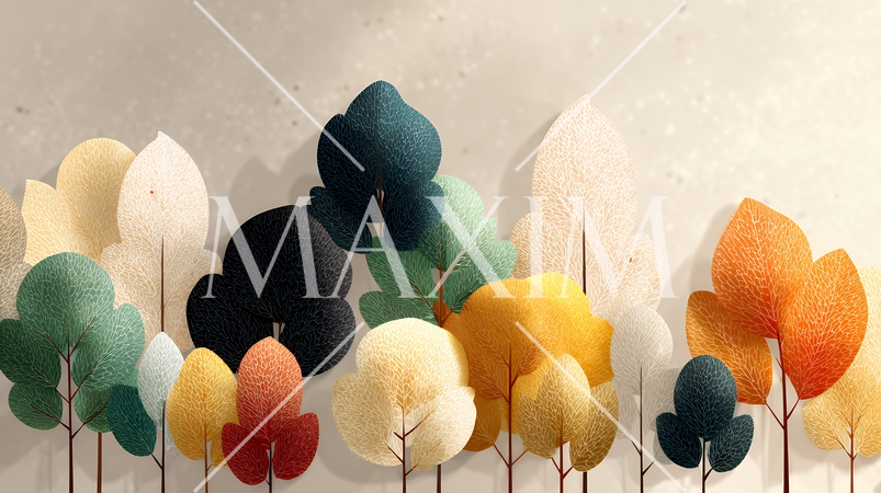 秋の紅葉の葉のフラットな背景画像