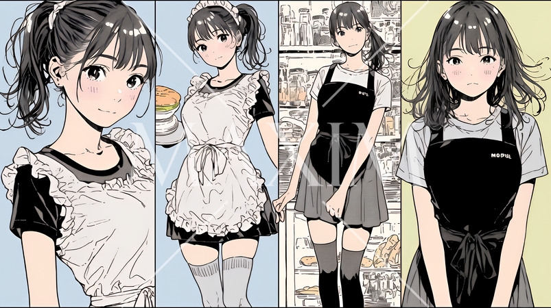 カジュアルレストランで働いている若いウェイトレス