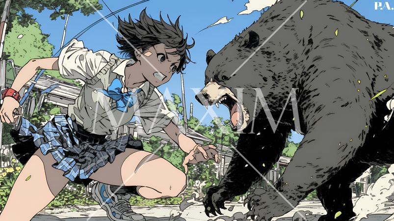 熊と戦う女子高生