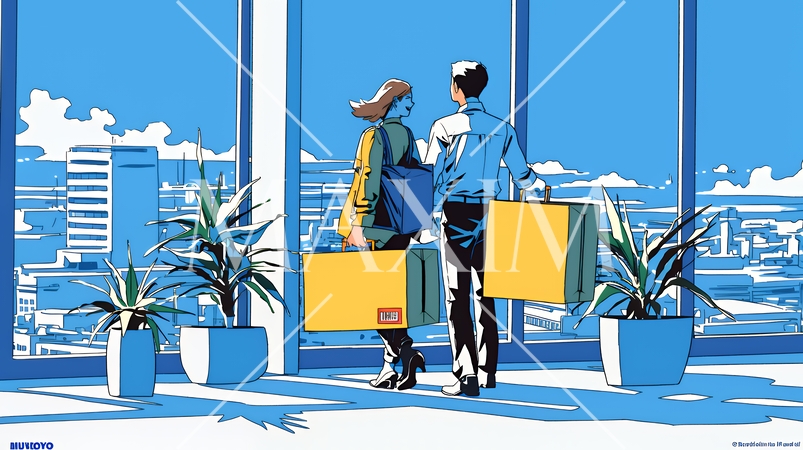 定時退社で帰宅を喜ぶ会社員｜ワークライフバランスと働き方改革のビジネスイメージ