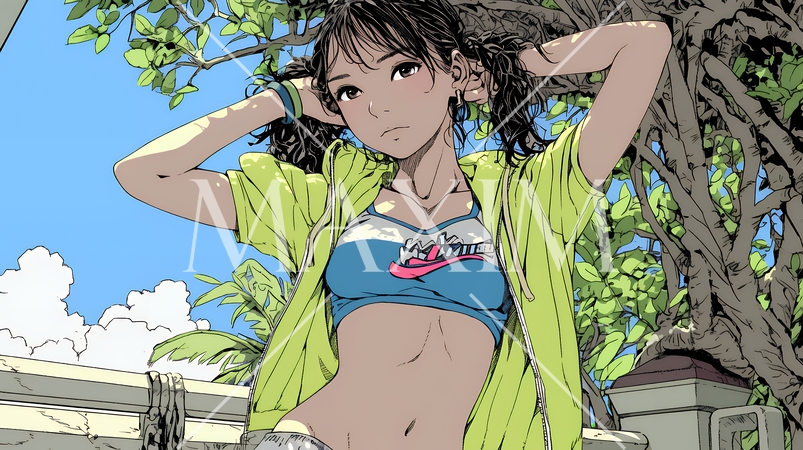 ビーチリゾートを旅行中のビキニ姿の若い女性