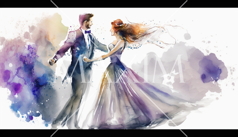 ウェディングダンスを踊っている新郎新婦