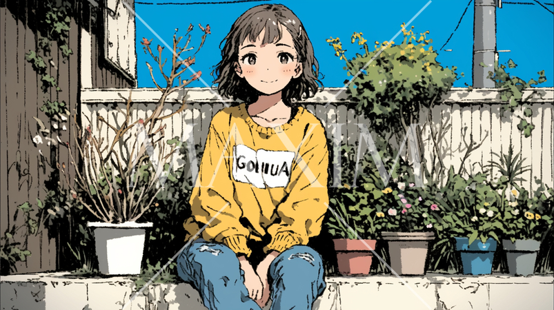 日だまりでまったりしている若い女性