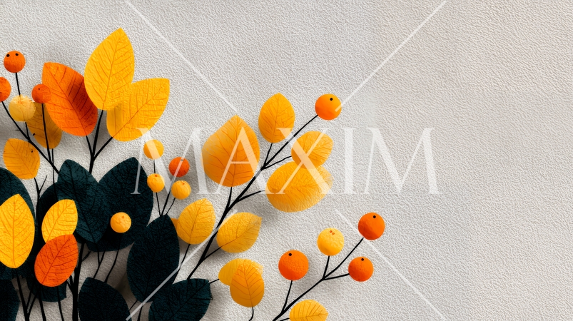 秋の紅葉の葉のフラットな背景画像