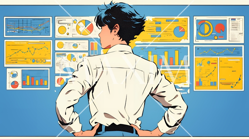 スキルアップで成長するビジネスパーソン｜自己研鑽とキャリア開発のコンセプトイラスト