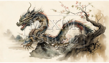 龍の水彩画