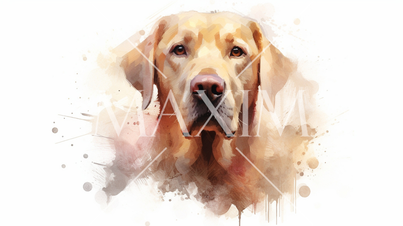 ラブラドール・レトリバーの水彩画