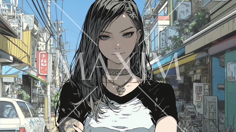 意地悪そうな（攻撃的な）顔をしている若い女性