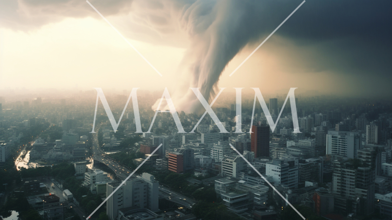 大都市を襲う竜巻