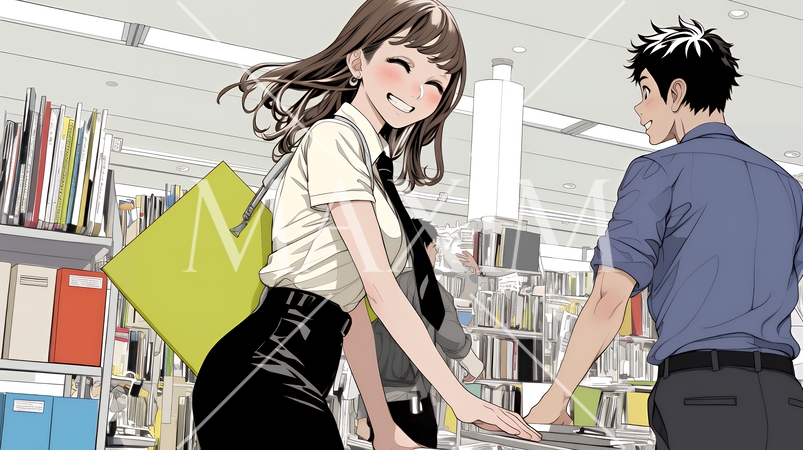 外回りの営業に出かけようとしている女性社員