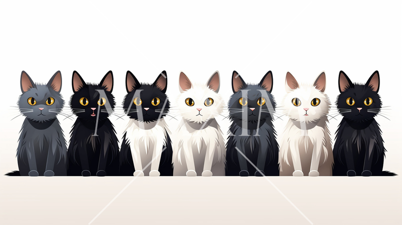 色々な猫のイラストのプリファレンスシート