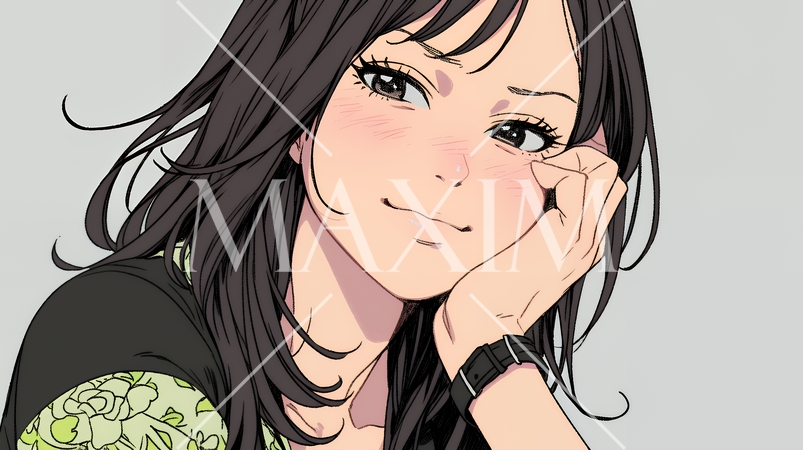 苦笑いをしている女性（気まずさ、困惑、自嘲、内なる葛藤を抱えて）