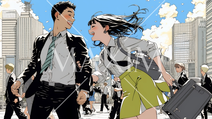 仕事の成功を心から喜んでいるビジネスパーソン