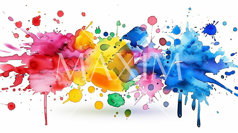 白い紙に水彩絵の具を垂らしてできた偶然の絵