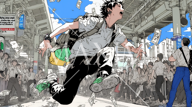 東京に空からお金が降ってきた