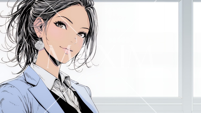 ビジネスフェアに参加しているビジネスウーマン