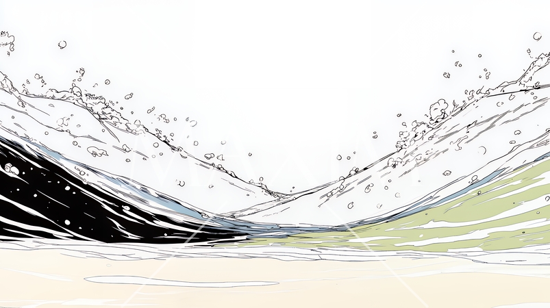 青い波のフレーム