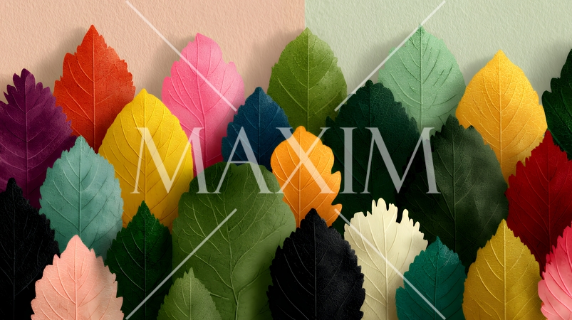 秋の紅葉の葉のフラットな背景画像