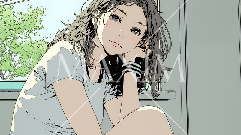 ため息をついている若い女性