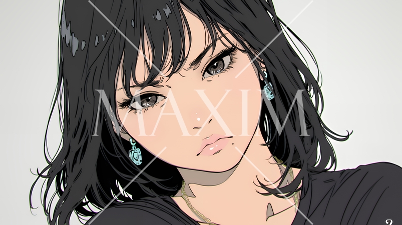 疑問や心配事、不快感、不満などを感じを感じて眉を潜めている若い女性