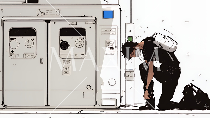 ものすごく要領の悪いユーザーインターフェースに戸惑っているユーザー（シンプルな色使い）