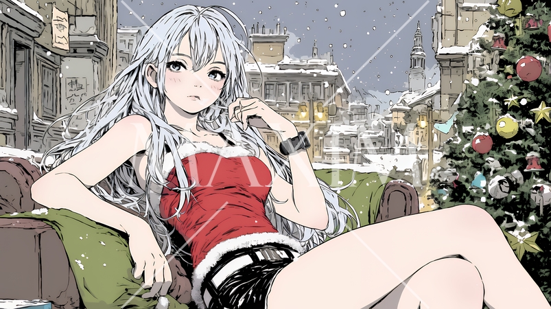 女性のサンタクロース（サンタのコスプレイヤー）