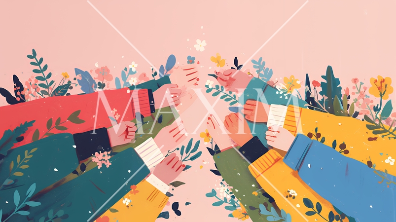 ダイバーシティ＆インクルージョン（多様性と包摂性）（シンプルな色使い）（POPな表現）