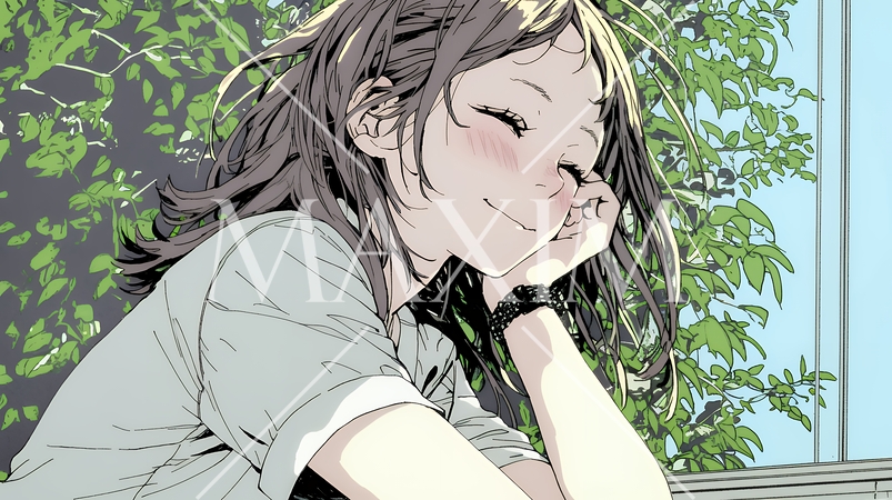 「うふふ」と微笑んでいる若い女性