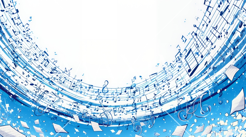 音符など音楽記号をテーマにした背景画像