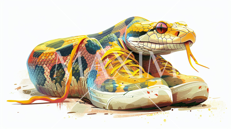 蛇足：足が欲しいと切望のあまり、体がスニーカーのような形態に変化した蛇