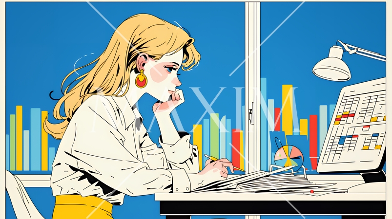 スキルアップで成長するビジネスパーソン｜自己研鑽とキャリア開発のコンセプトイラスト