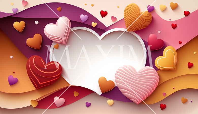 ハートがいっぱいのコピースペースのあるカラフルな背景