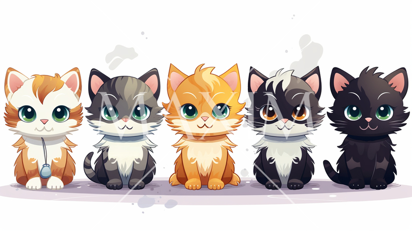 色々な猫のイラストのプリファレンスシート